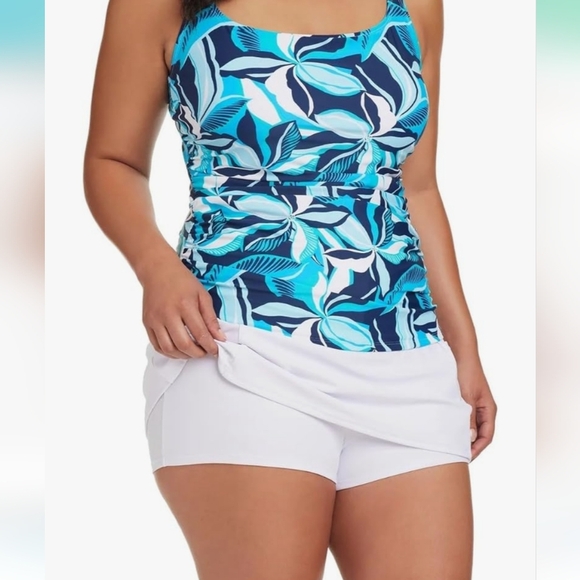 NWT ELLEN TRACY Womens 2 Piece Lightweight Tankini Swimsuit Set - Picture 5 of 9